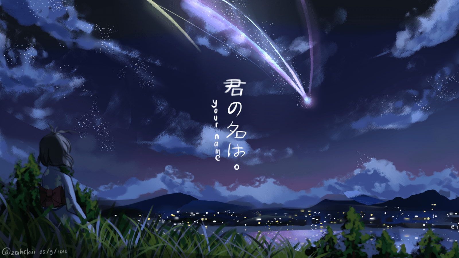 1600x900 Free download Makoto Shinkai Kimi No Na Wa Wallpaper Full HD