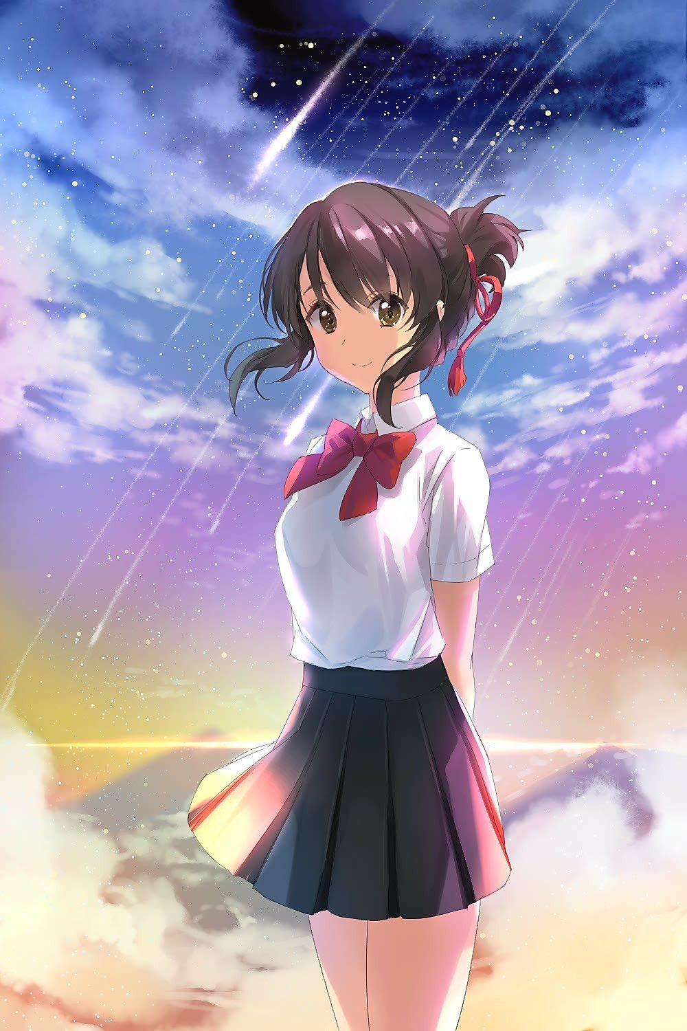 Download wallpaper 1280x1280 schoolgirl uniform clouds twilight anime  ipad ipad 2 ipad mini for parallax hd background