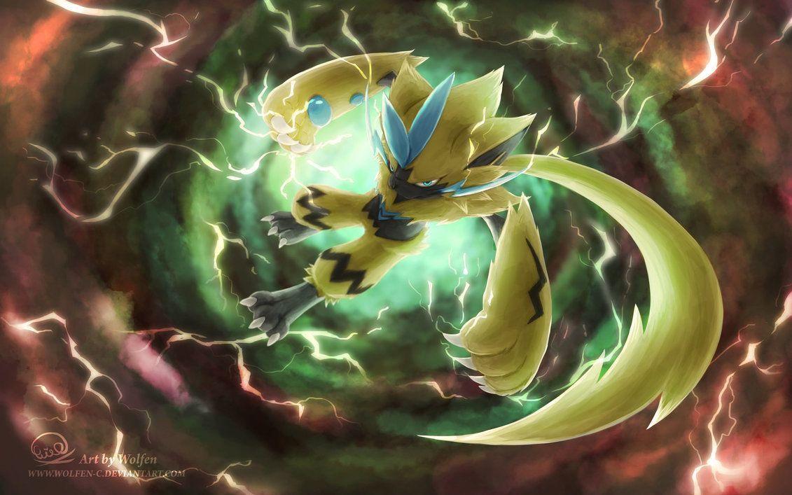 1131x707 fan art de zeraora, pokemon singular de la septima generacion