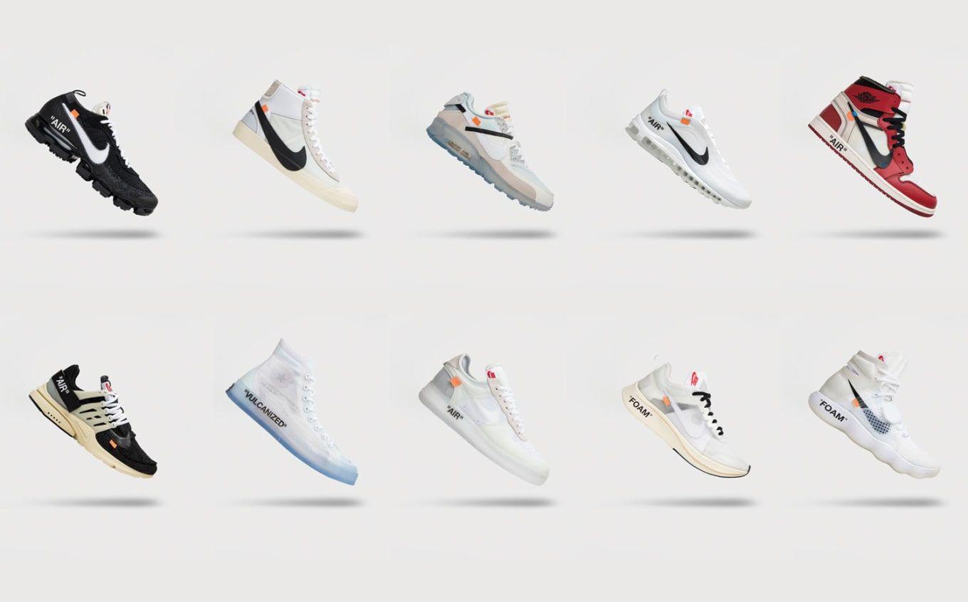 all off white nike sneakers