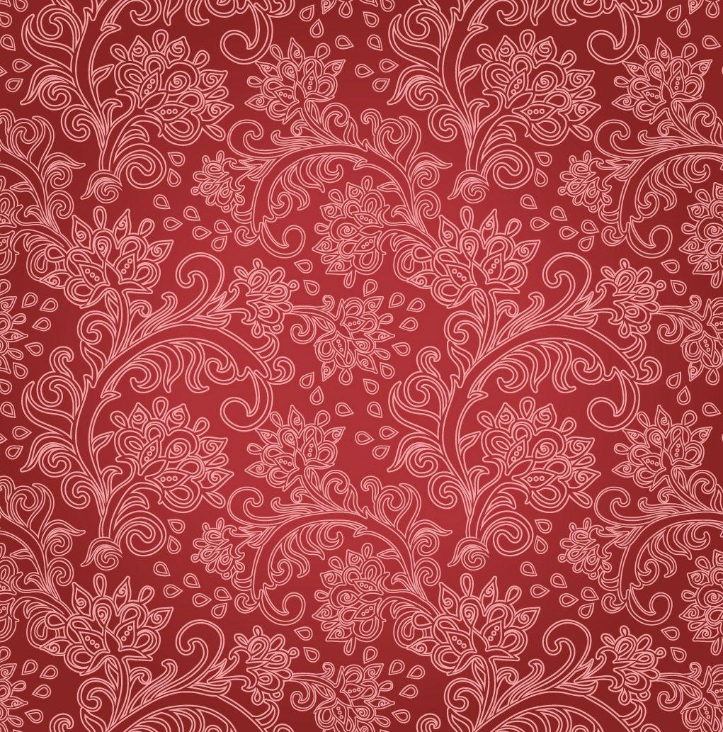 1021x1033 Free download Red Flower Motif Pattern [1021x1033]