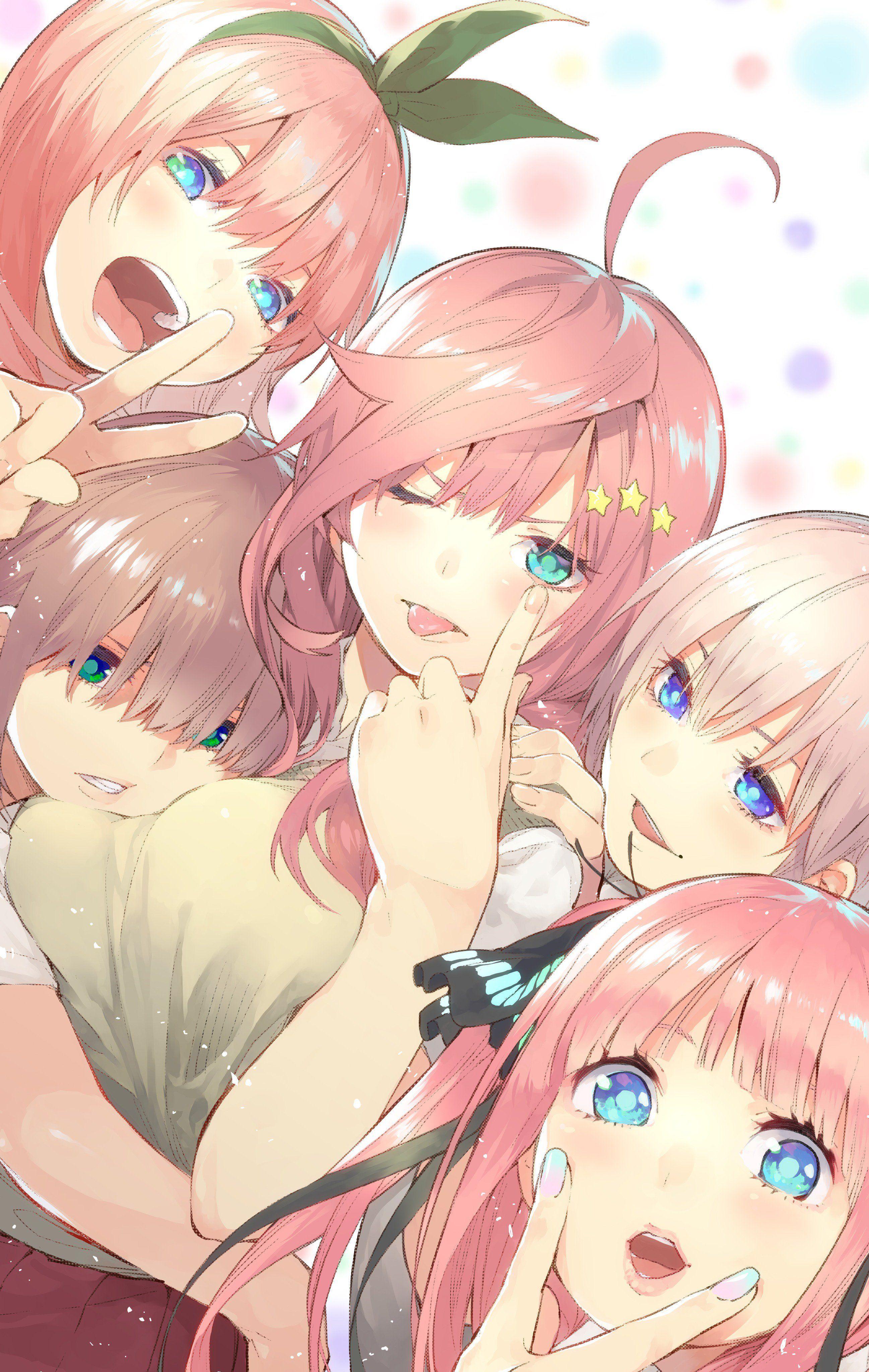 2594x4096 nakano miku, nakano nino, nakano yotsuba, nakano itsuki