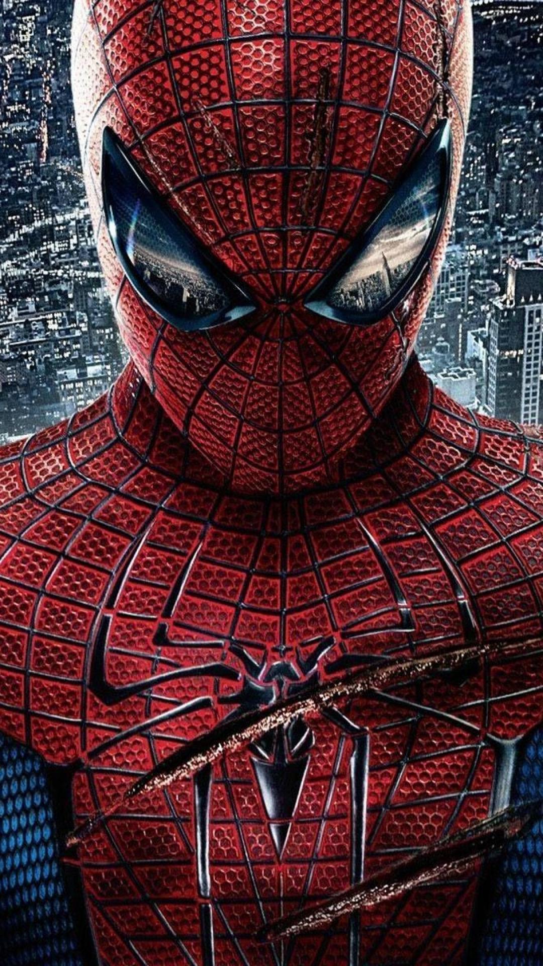 1080x1920 Cityscapes Spider Man Marvel Comics Wallpaper