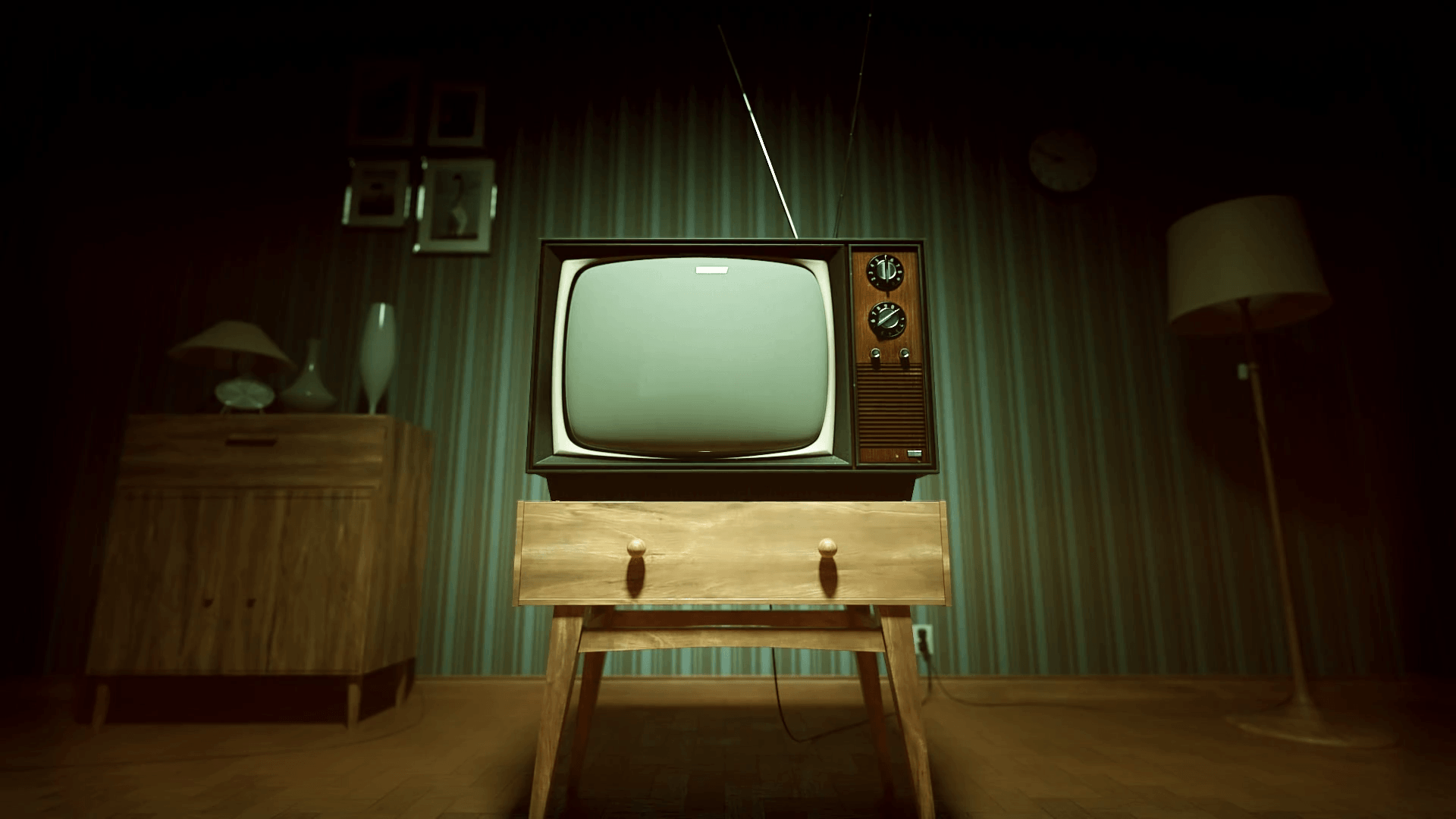 living room tv retro
