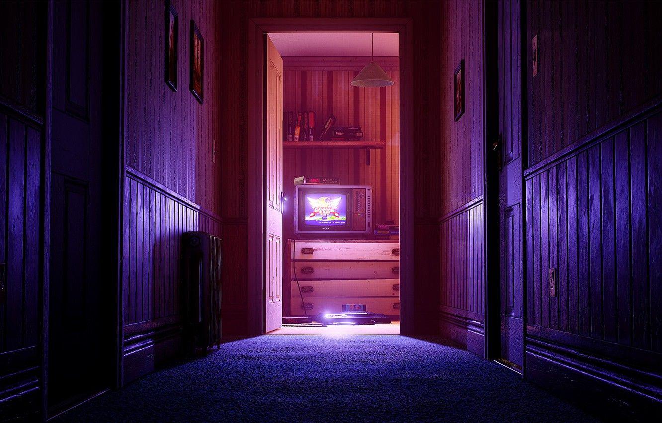 1332x850 Wallpaper Room, TV, Apartment, Art, Console, Sonic, Sega, Sega