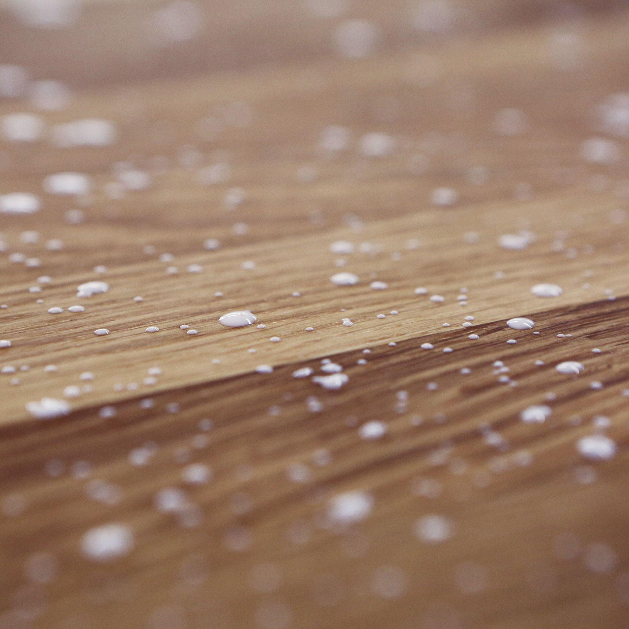 2048x2048 Small White Drops on a Wooden Table iPad Wallpaper