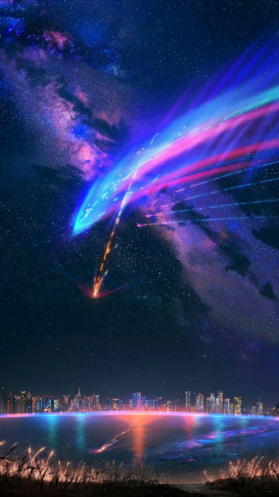 1080x1920 Kimi No Na Wa Amoled Black Wallpaper