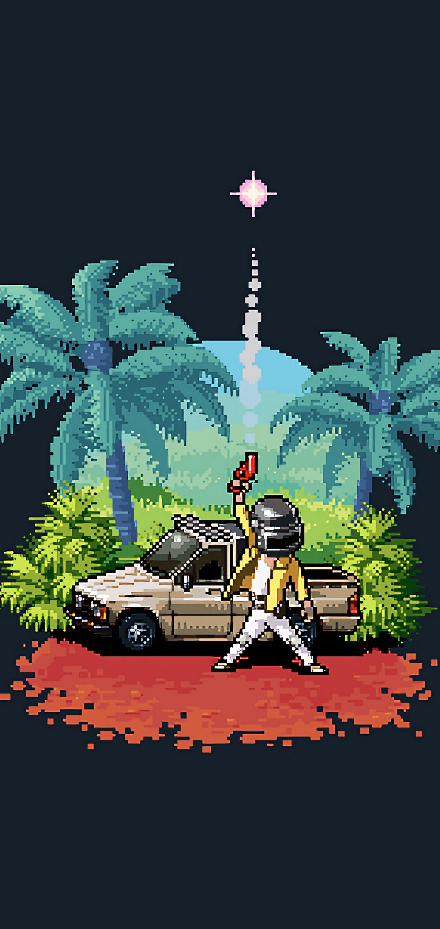 1440x3040 PUBG Pixel Art PlayerUnknown's Battlegrounds 4K Wallpaper