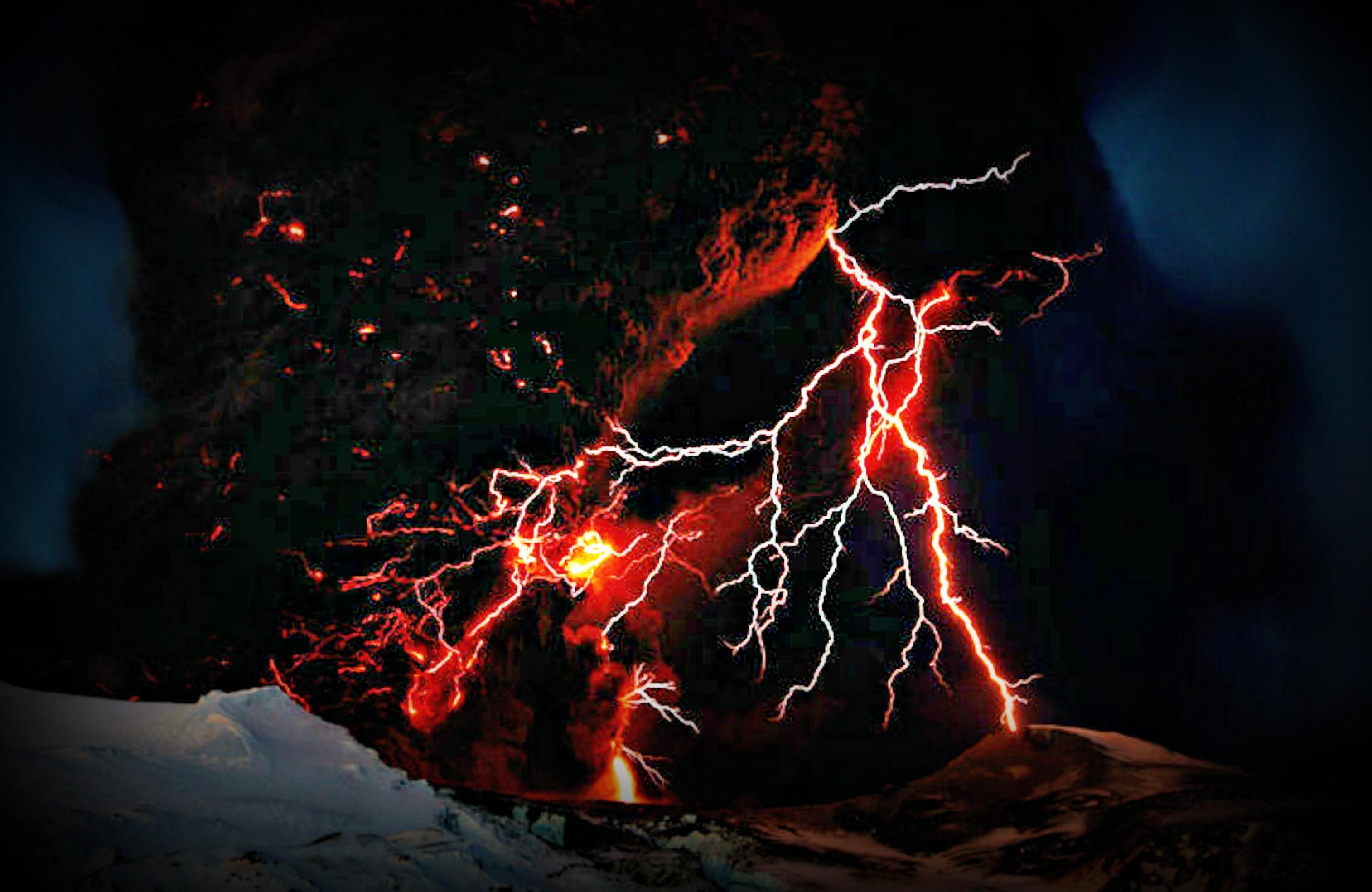 3028x1968 Free download Volcanic Lightning Wallpaper - 3028x1968