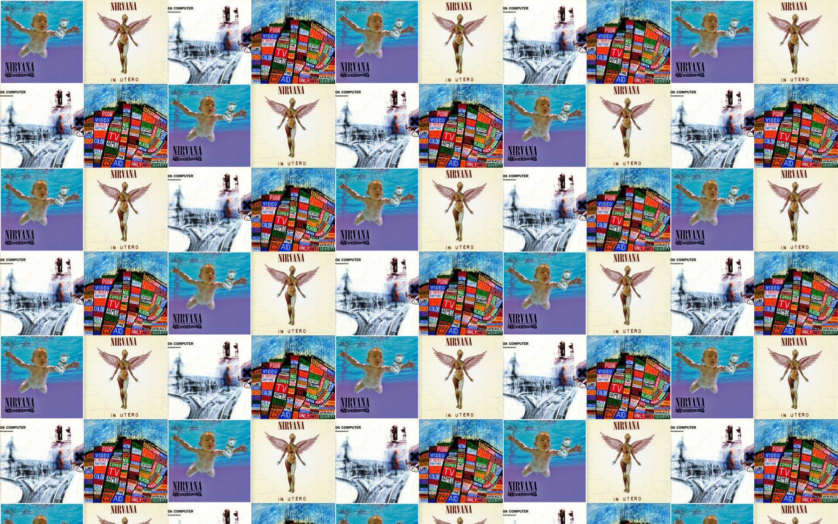 1680x1050 Nirvana Never Mind In Utero Radiohead Ok Computer Wallpaper