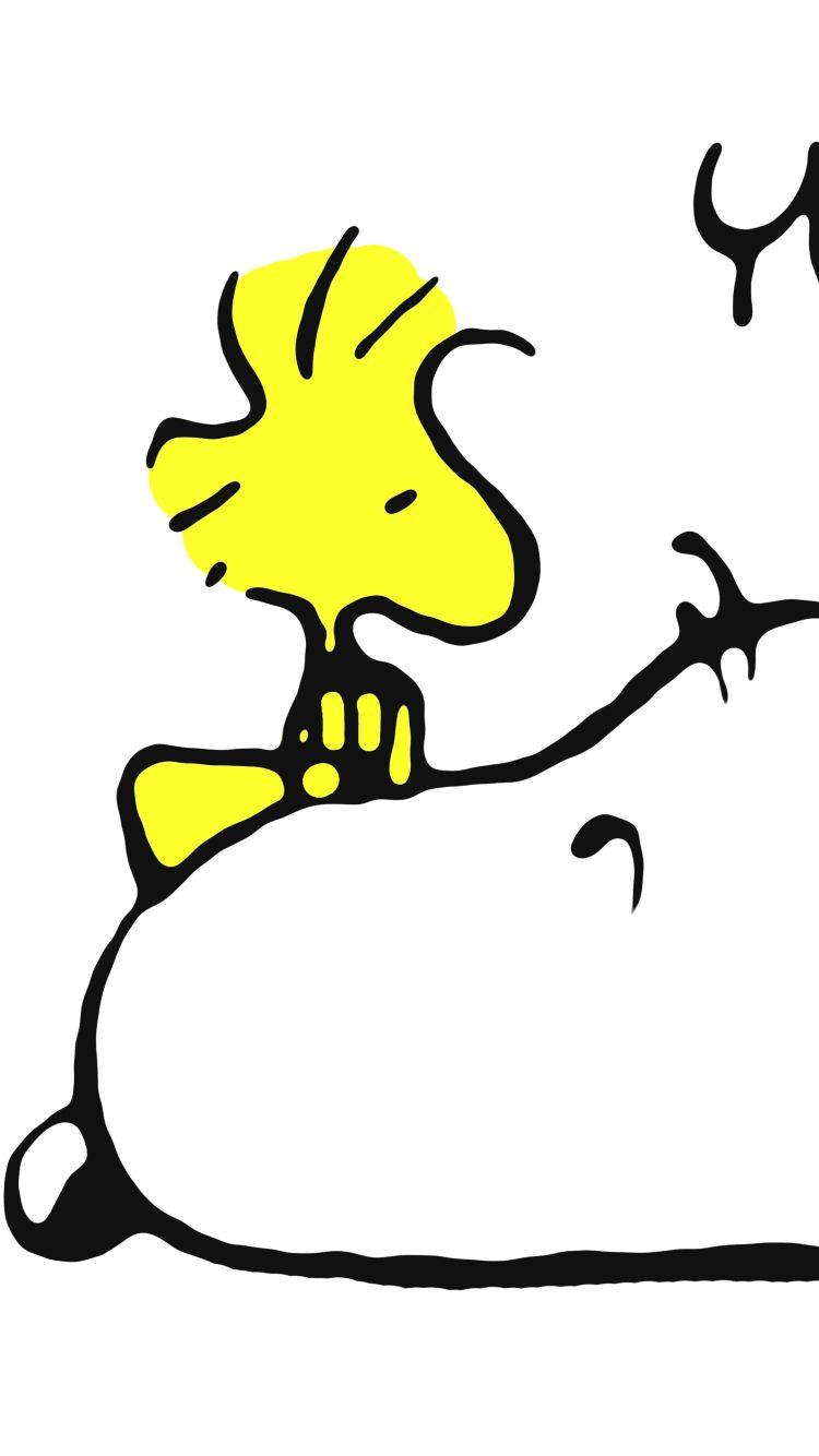 750x1334 Snoopy And Woodstock Drawing
