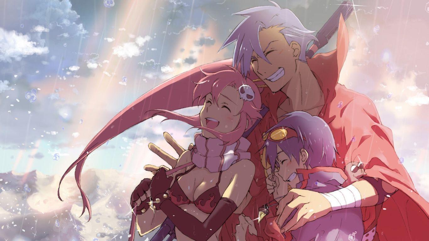 1366x768 Family of anime Gurren Lagann Desktop wallpaper 1366x768