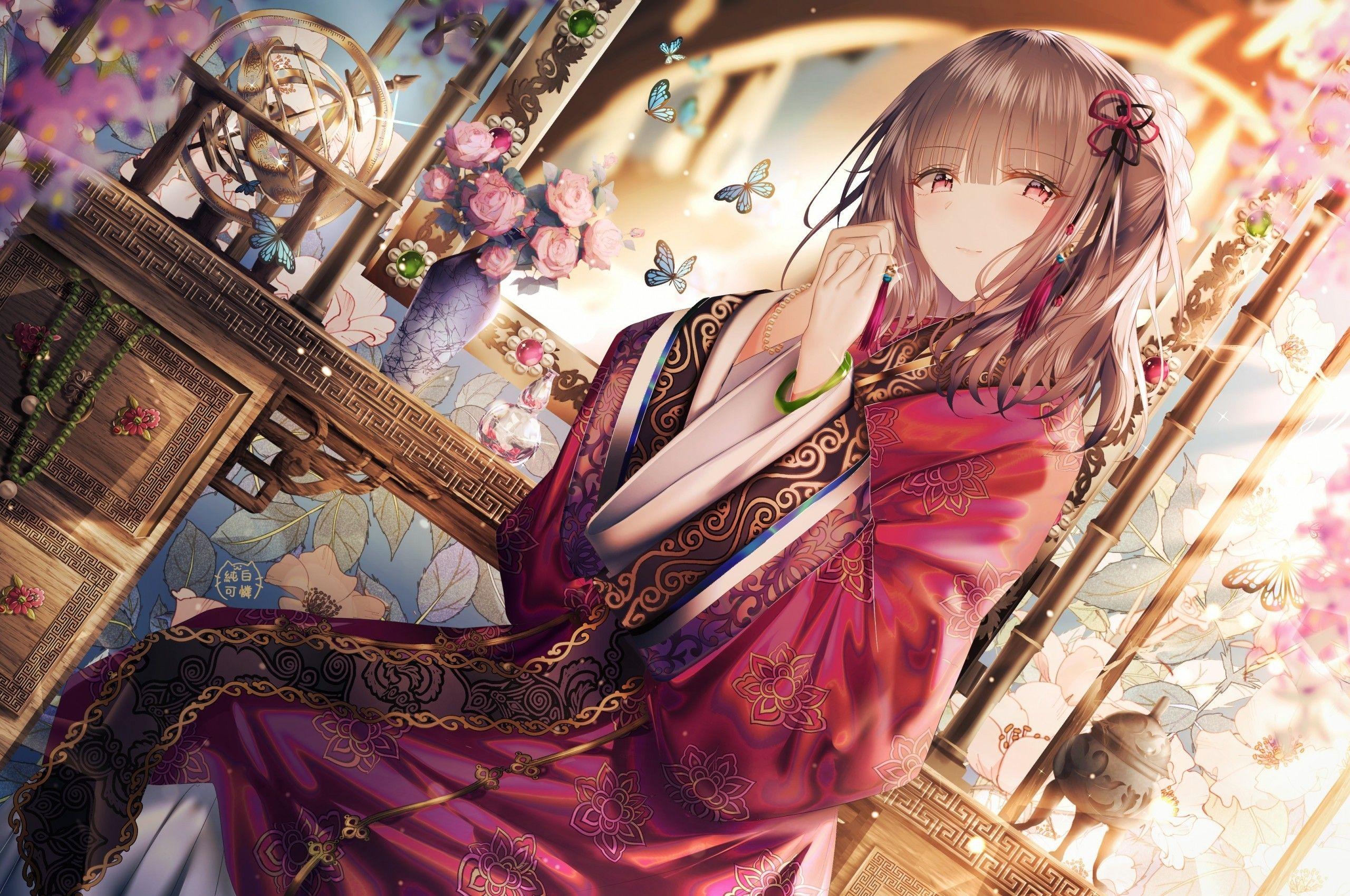 2560x1700 Download 2560x1700 Pretty Anime Girl, Traditional Outfit, Chinese