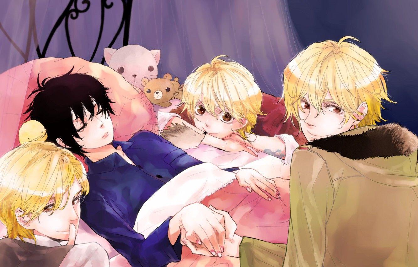1332x850 Wallpaper children, anime, family, art, sleeping, guys, Katekyo