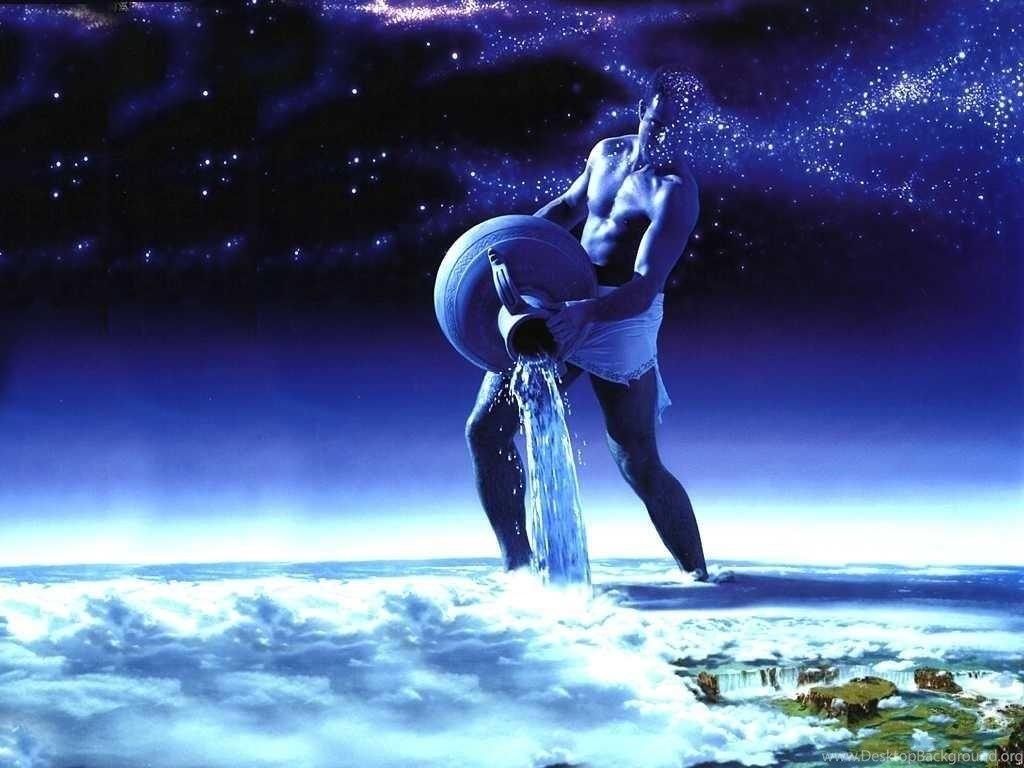 1024x768 Aquarius Zodiac Sign Wallpaper Desktop Background