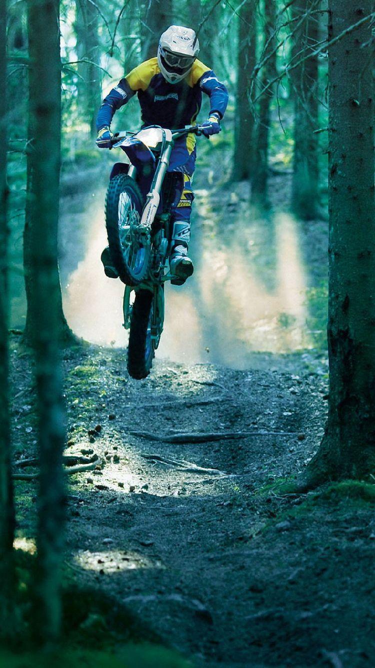 750x1334 Motocross Jump Forest iPhone 6 Wallpaper HD