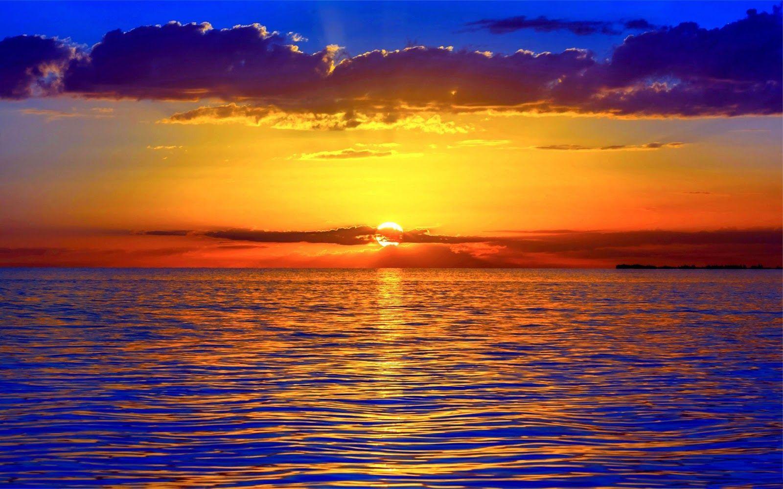 Blue Ocean Sunset Wallpapers Top Free Blue Ocean Sunset Backgrounds Wallpaperaccess