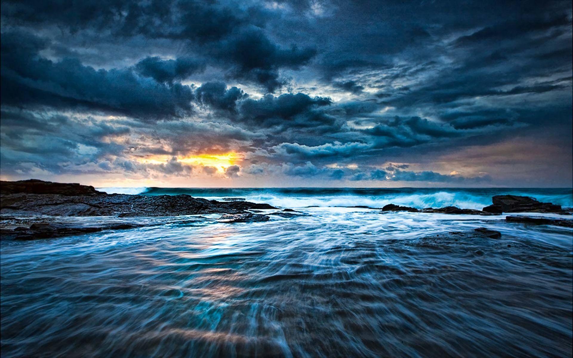 Blue Ocean Sunset Wallpapers Top Free Blue Ocean Sunset Backgrounds