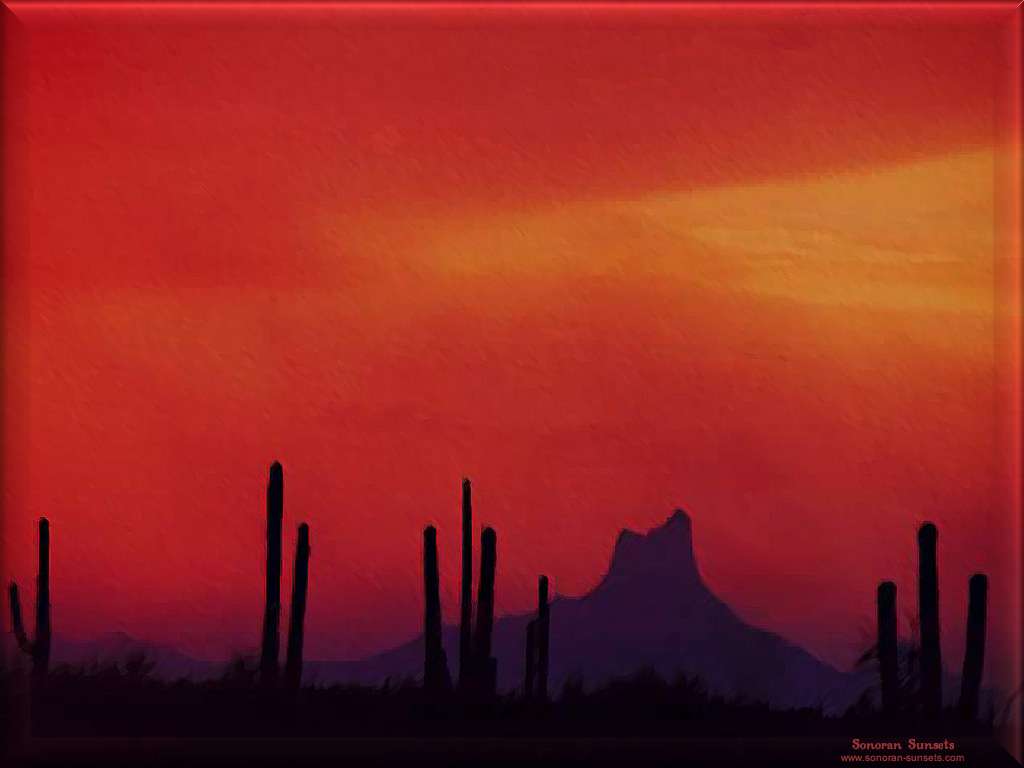 1024x768 Tucson Sunset Wallpaper. Tucson