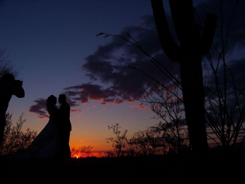 1024x768 Sunset Silhouette Tucson Wedding