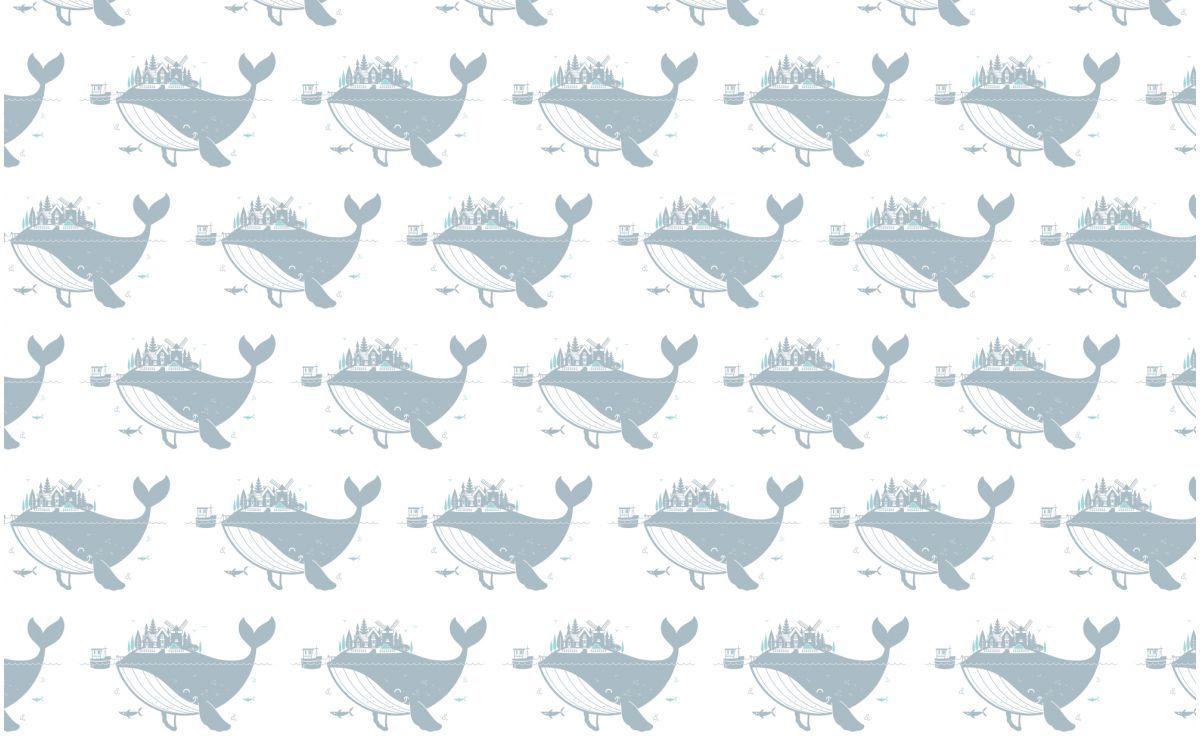 1200x745 BLUE GRAY WHALE NURSERY WALLPAPER Room Wall Murals