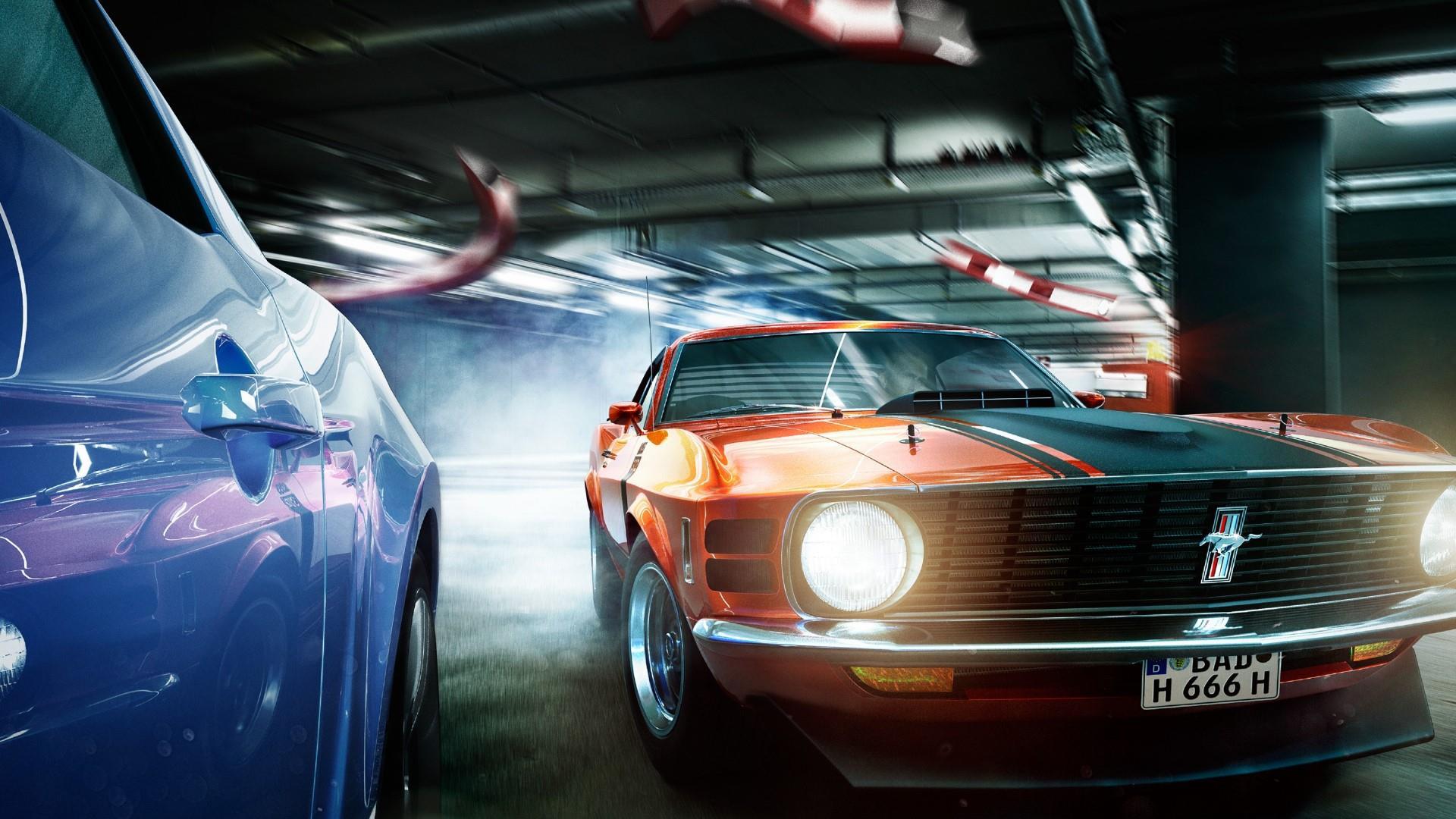 1920x1080 Ford Mustang Boss 302 VS. Ford Mustang Shelby GT500 Wallpaper