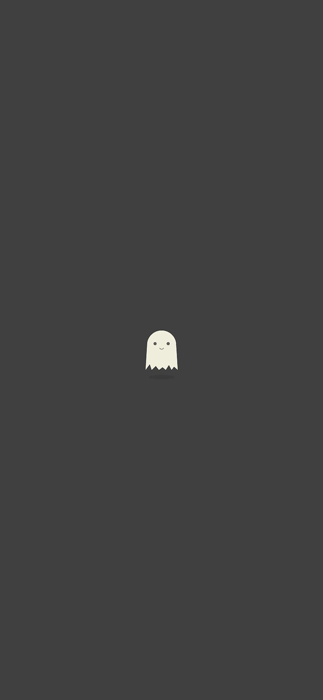 1125x2436 Cute Ghost Art Illust Minimal Simple