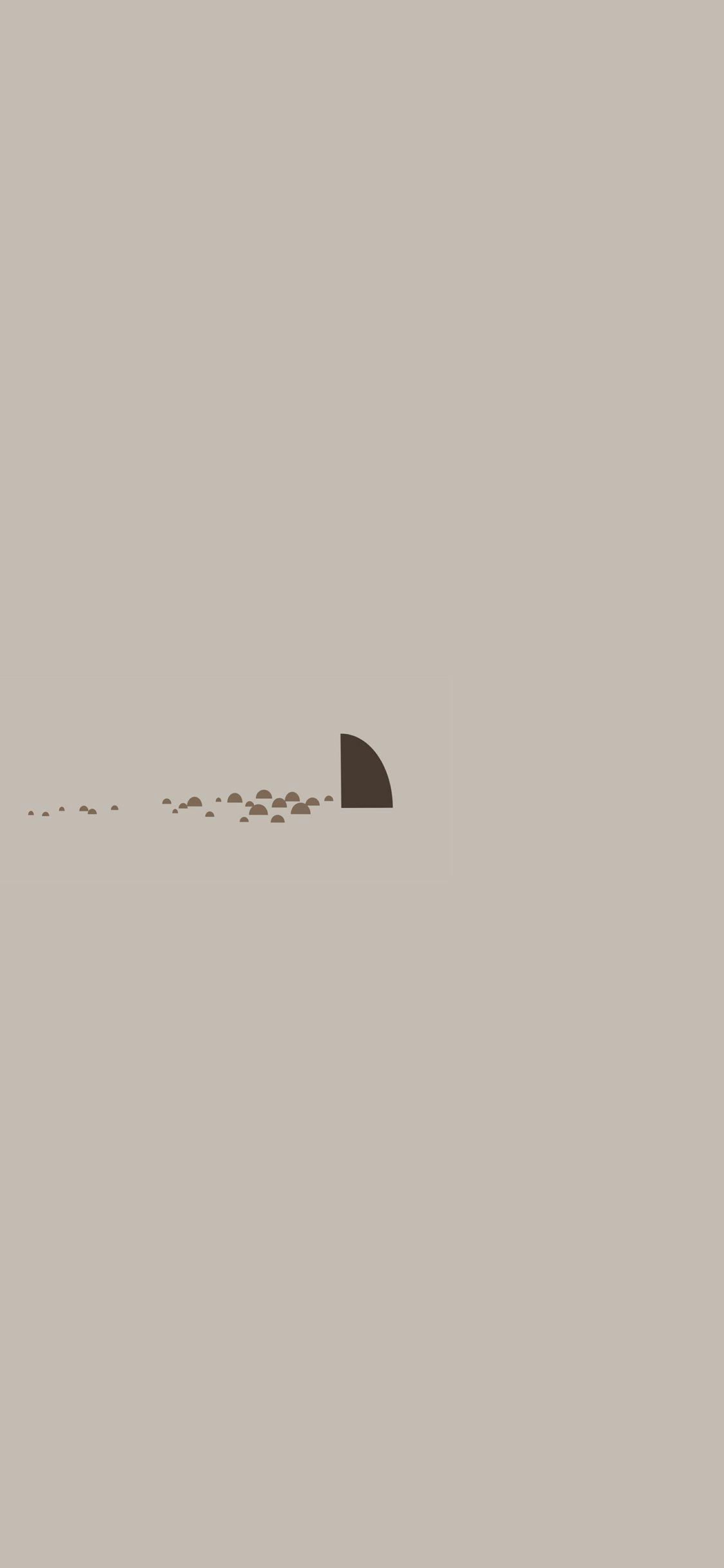 1125x2436 Minimal Simple Shark Sea Illust Art Cute Wallpaper
