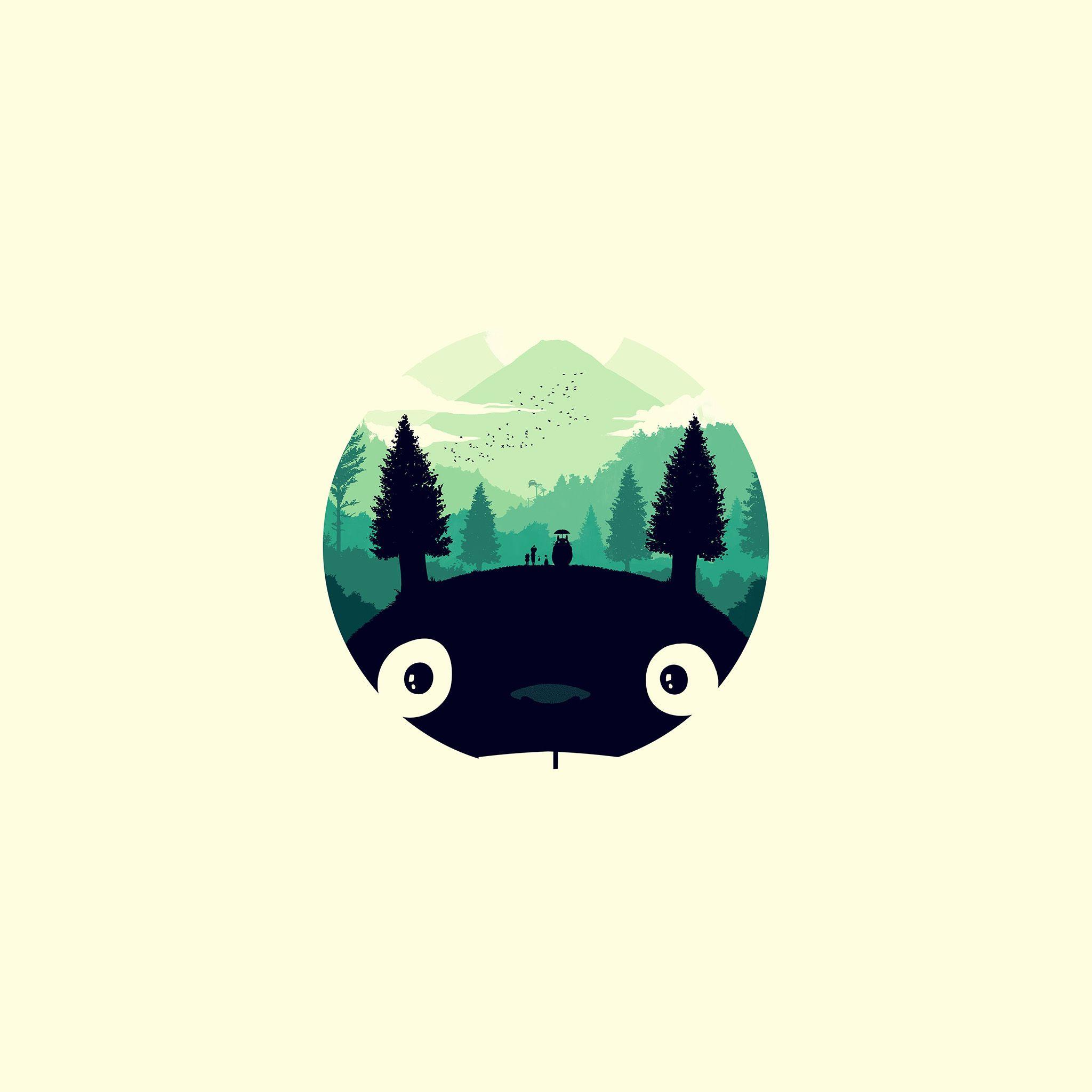 2048x2048 Totoro Art Illust Simple Cute