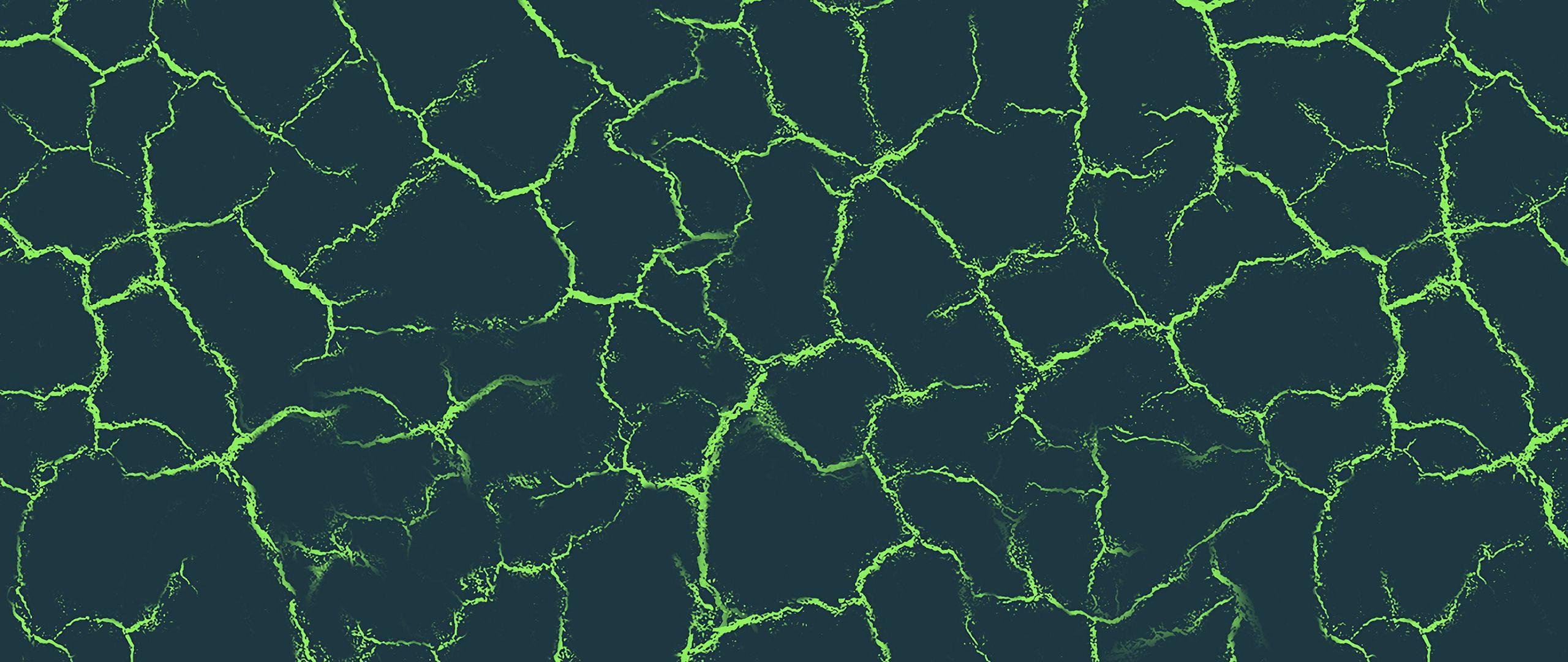 2560x1080 Download wallpaper 2560x1080 cranny, patterns, texture, green dual
