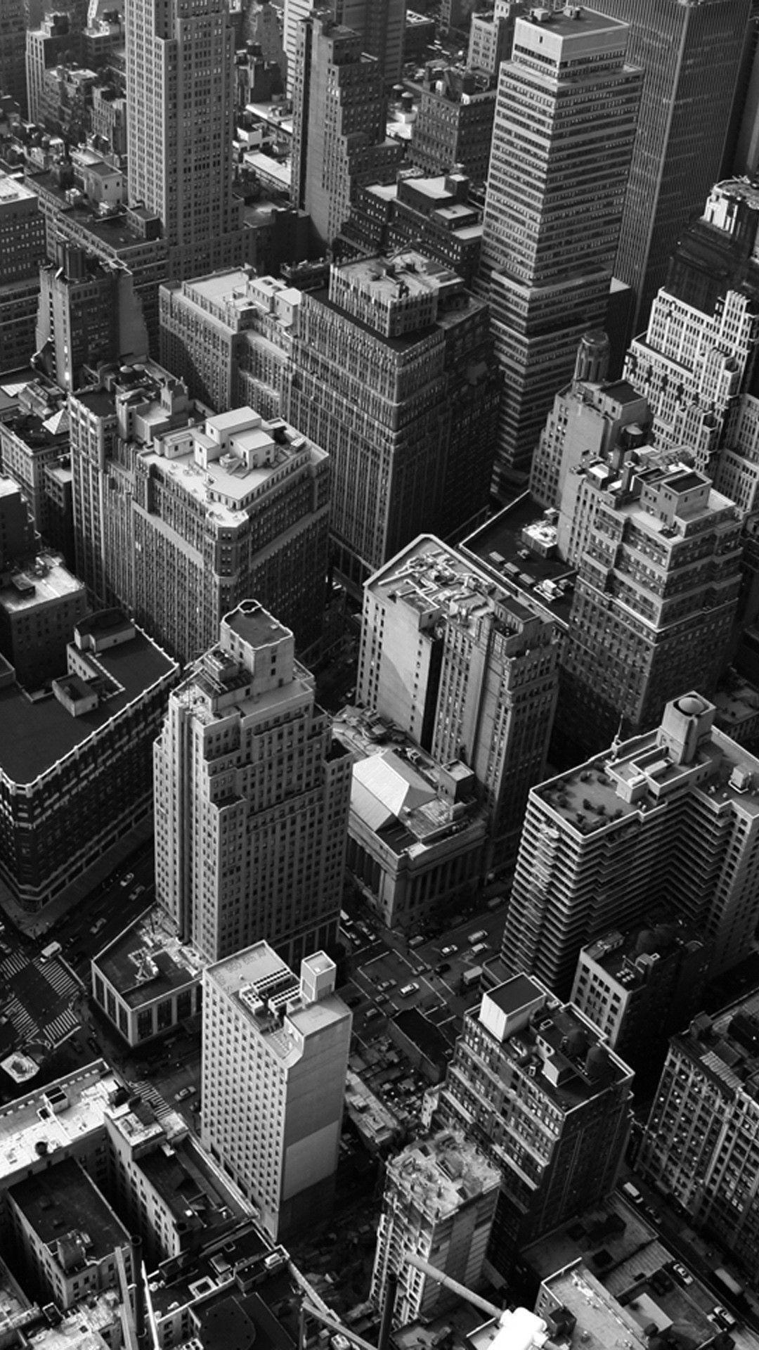 1080x1920 Looking Down New York City Grayscale