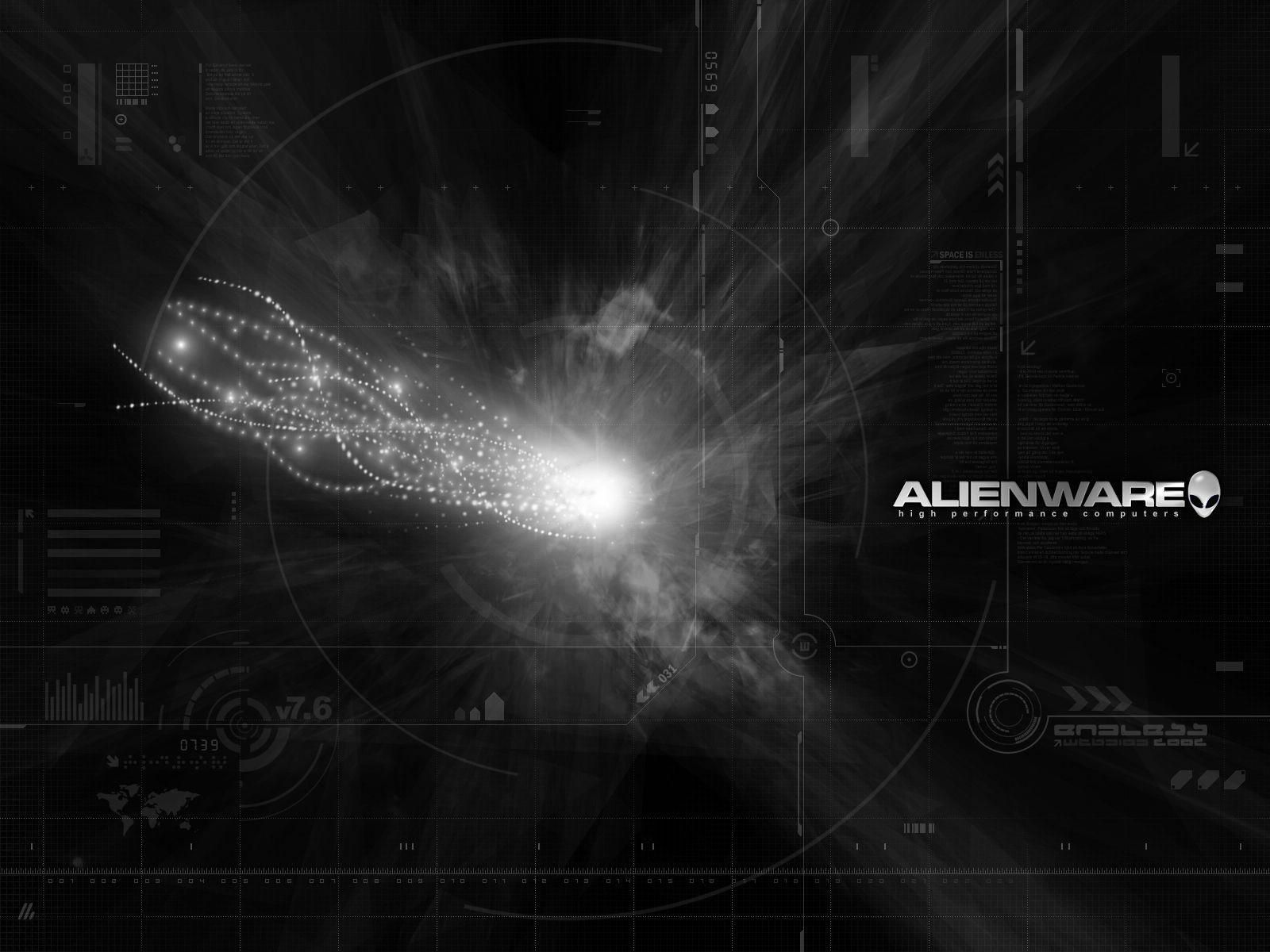 1600x1200 Alienware grayscale wallpaper. Alienware grayscale