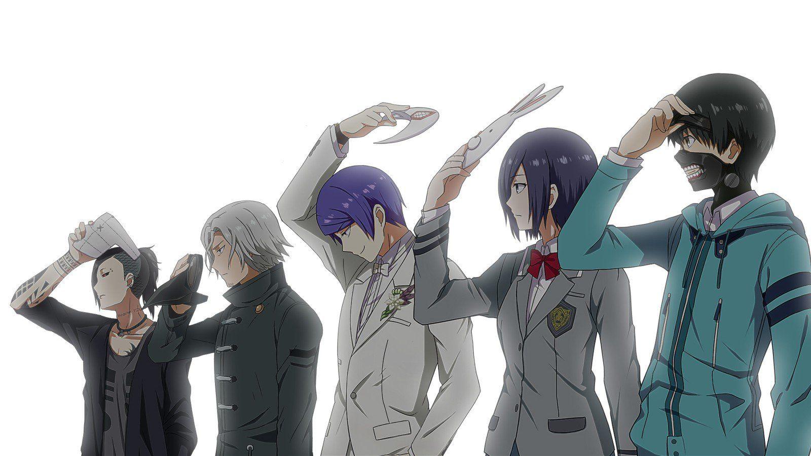 1600x900 Tokyo Ghoul, Yomo Renji, Anime boys, Kaneki Ken, Kirishima Touka