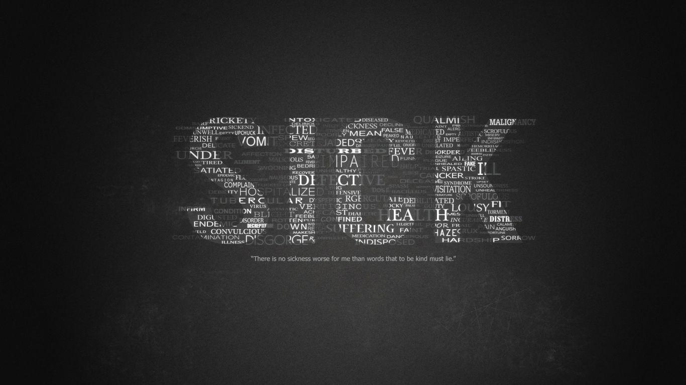 1366x768 Free download text quotes typography sick grayscale wallpaper