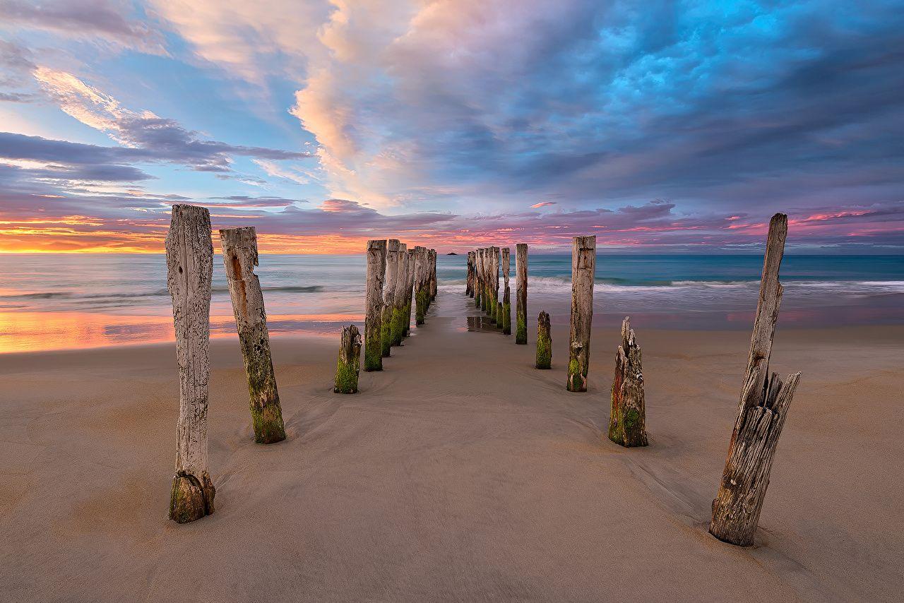 1280x854 Image New Zealand beaches Sea Nature Coast Clouds