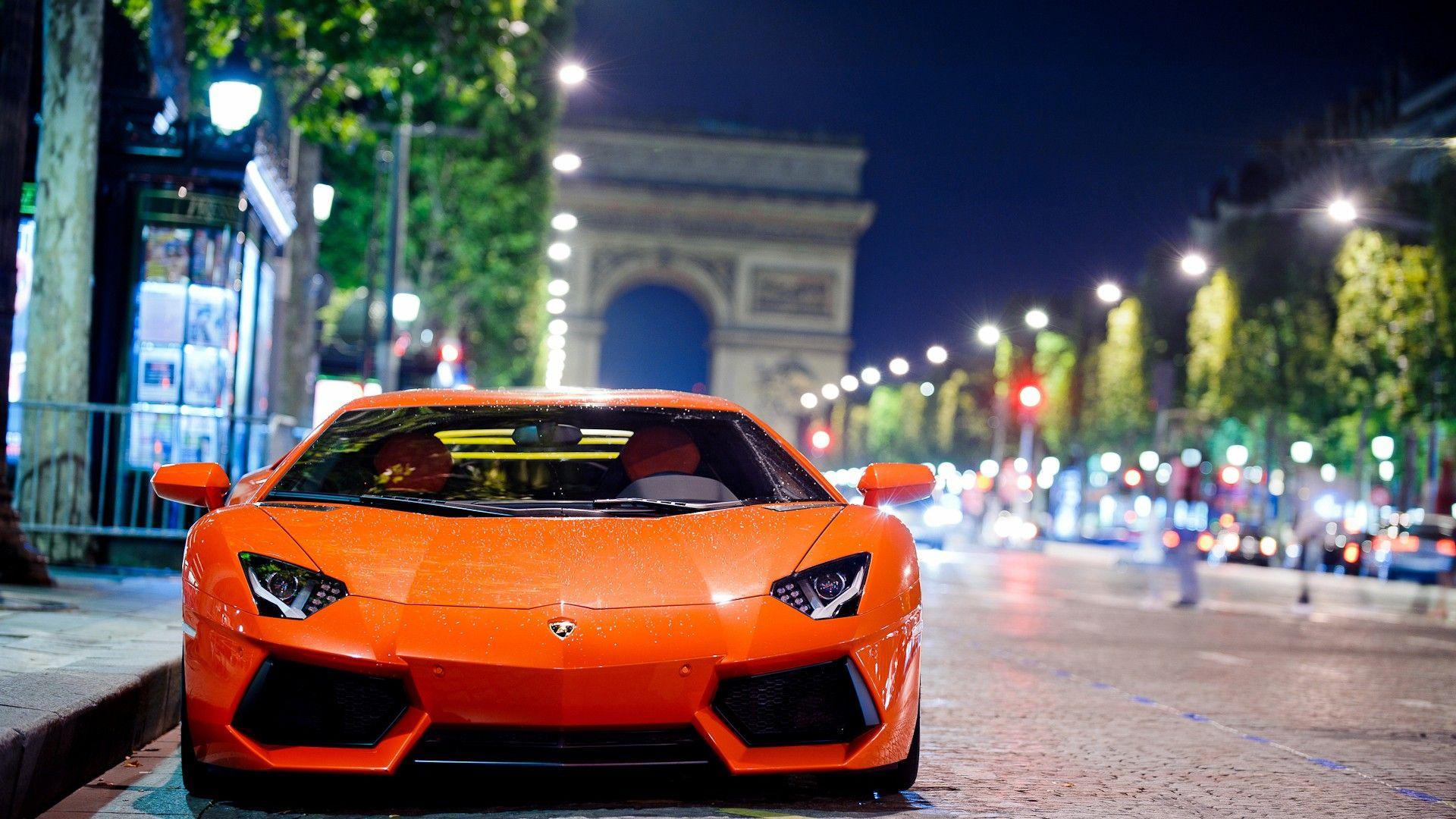 1920x1080 Lamborghini Aventador at Night Wallpaper. HD Car Wallpaper