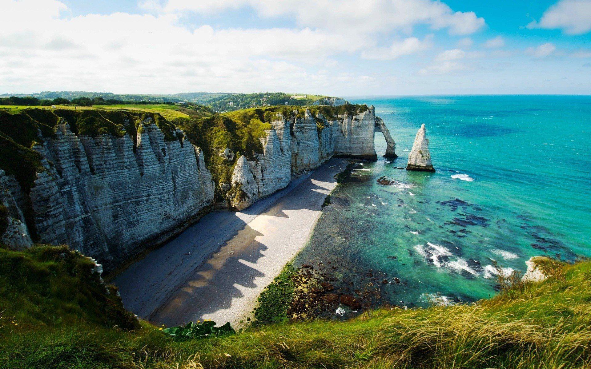 1920x1200 Download wallpaper coast, ocean, rocks, beach, waves, New Zealand for desktop with resolution 1920x1200. High Quality HD picture wallpaper