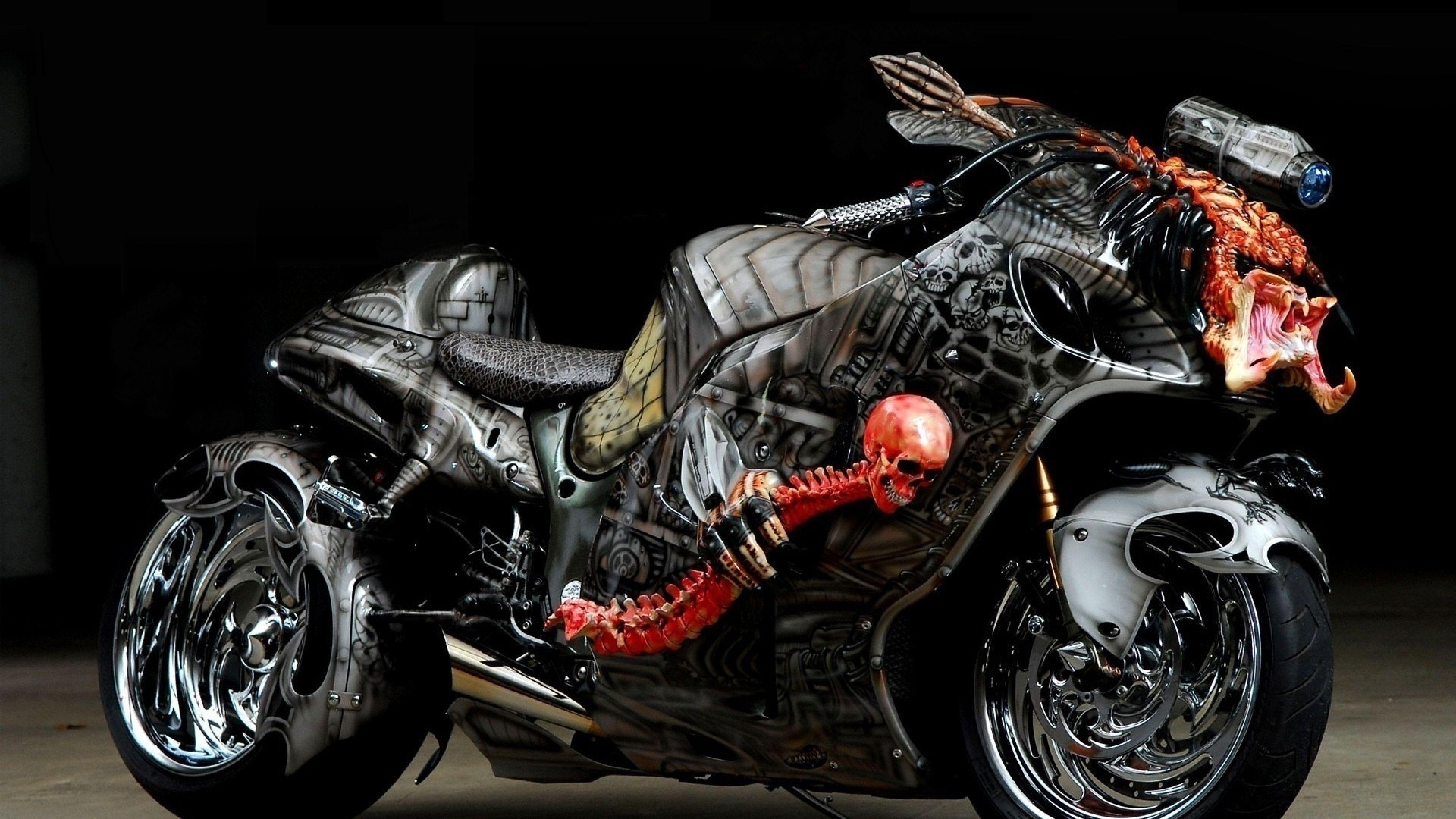 3840x2160 tuning, sport bike, airbrush 4K Wallpaper, HD Other 4K