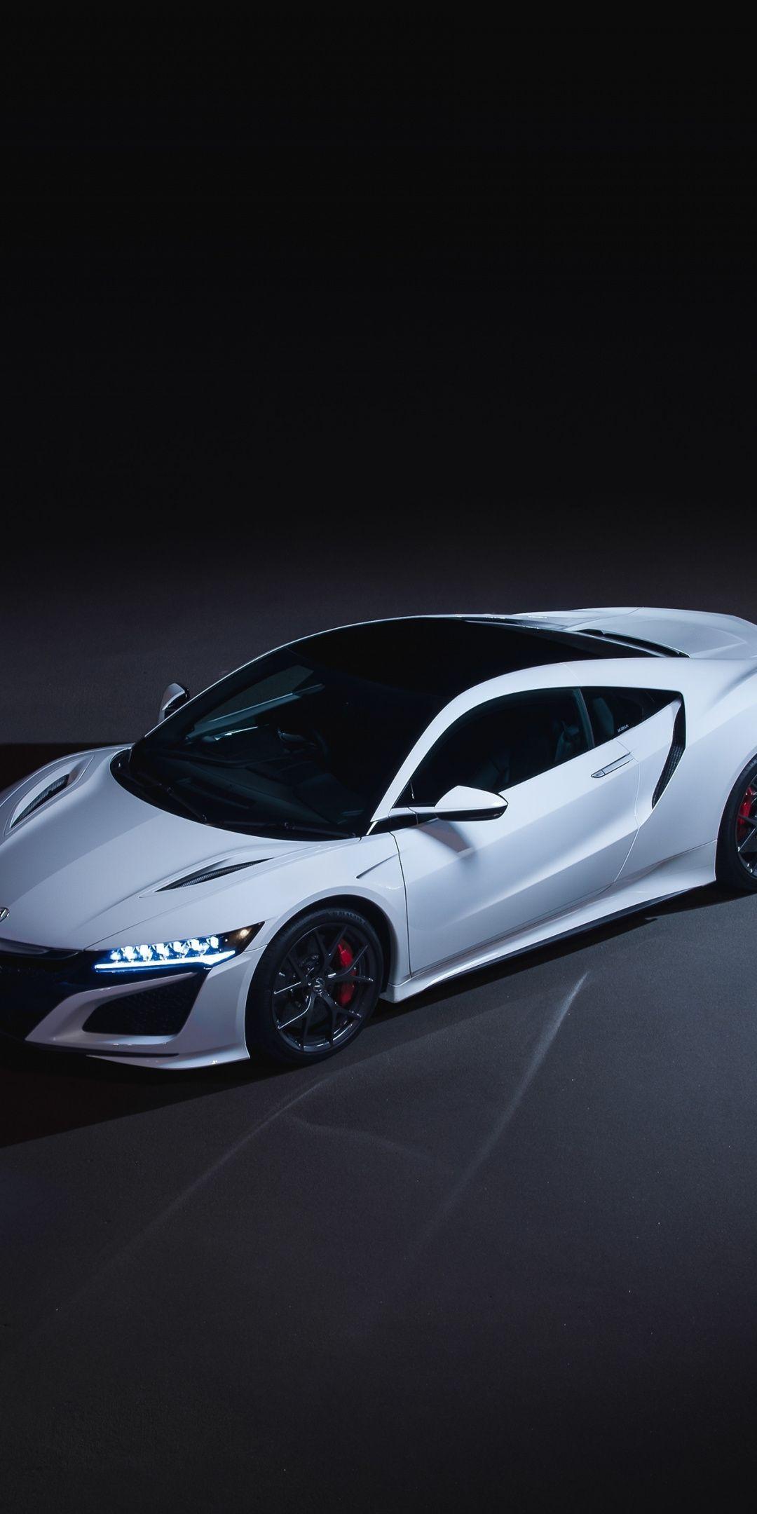 1080x2160 Acura NSX, white, sports car, 1080x2160 wallpaper. Nsx, Acura nsx, Small luxury cars