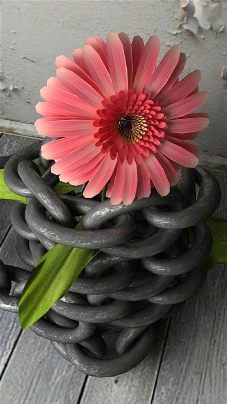 750x1334 Flower Surrounded Iron Chain iPhone 8 Wallpaper Free Download