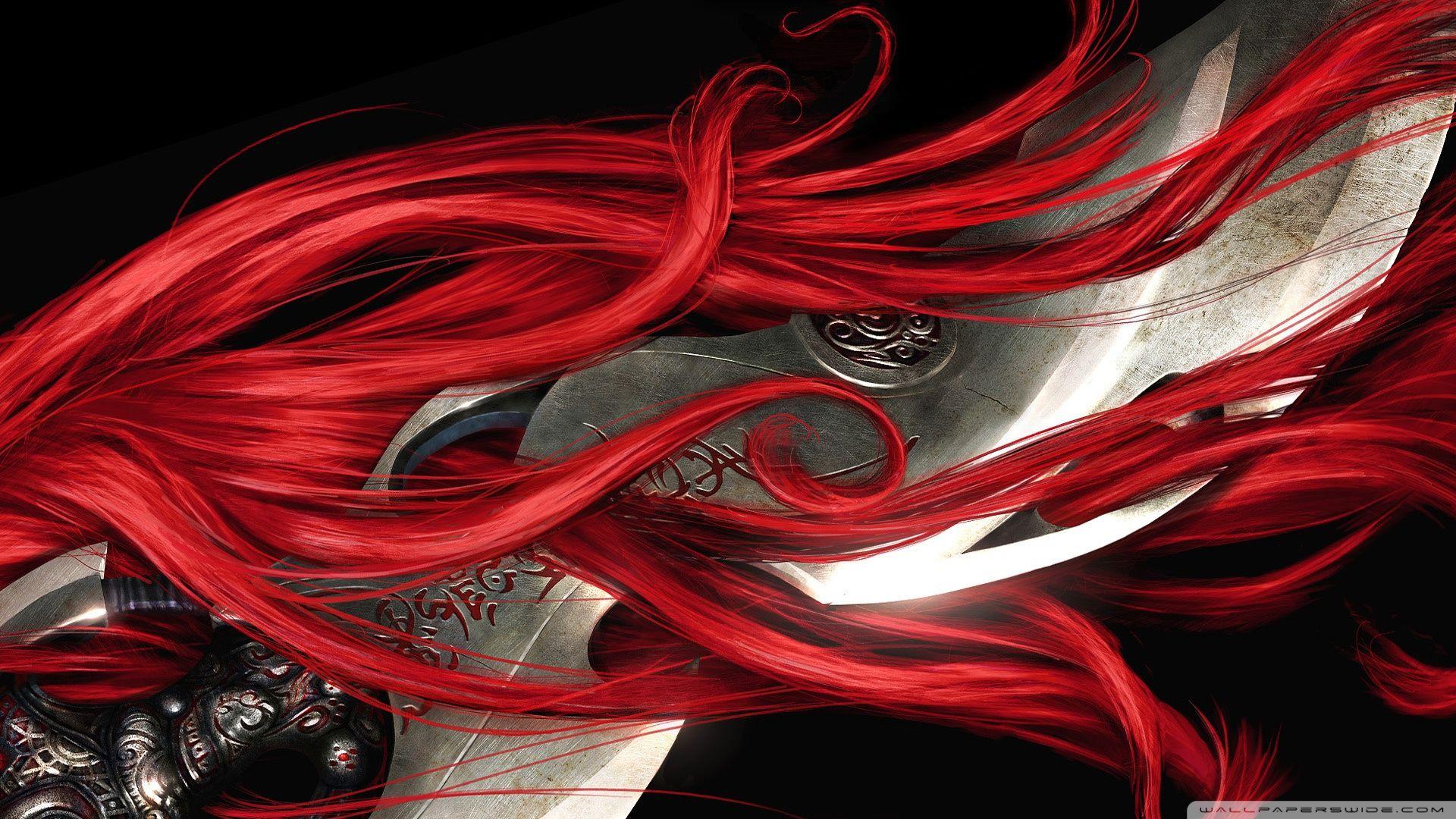 1920x1080 Red Hair Sword Ultra HD Desktop Background Wallpaper