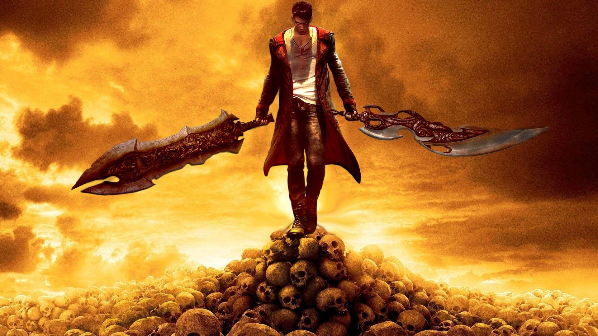 1920x1080 skulls, Devil May Cry, Heavenly Sword, Darksiders, Dante wallpaper