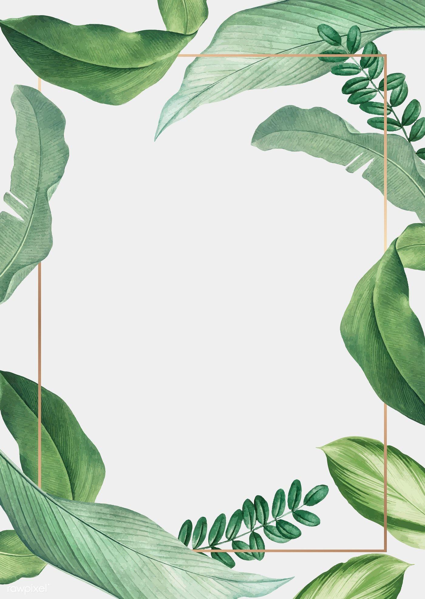 1400x1976 Download premium vector of Hand drawn tropical leaves white poster vector. Tropical leaves, How to draw hands, Framed wallpaper