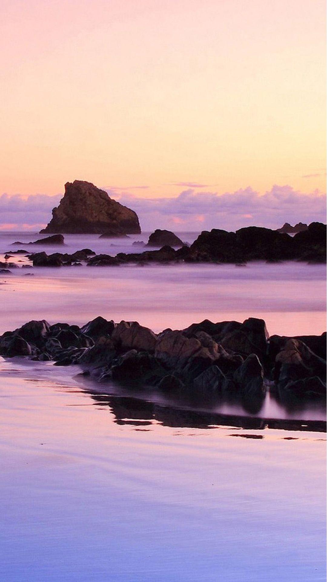 1080x1920 Beach Purple Android wallpaper HD wallpaper