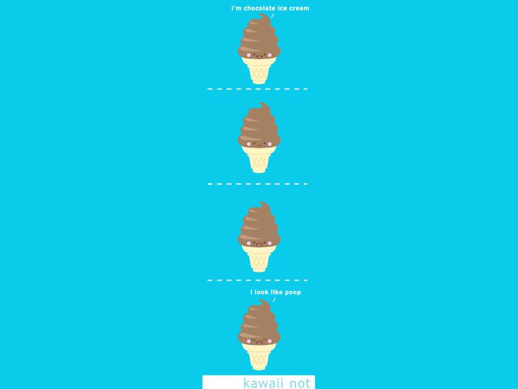1024x768 Chocolate Ice Cream Kawaii Wallpaper