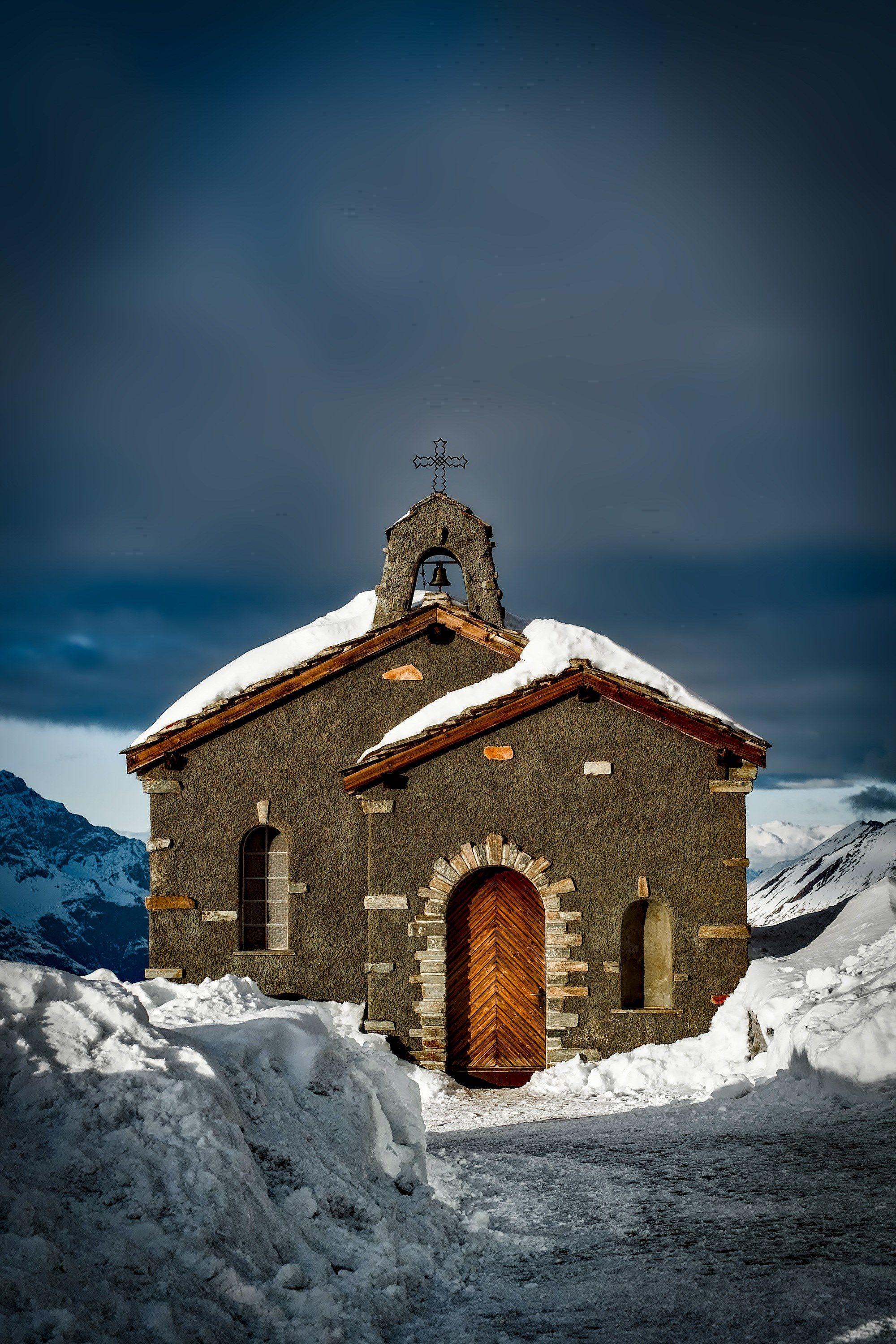 2000x3000 Wallpaper / church switzerland old landmark winter snow