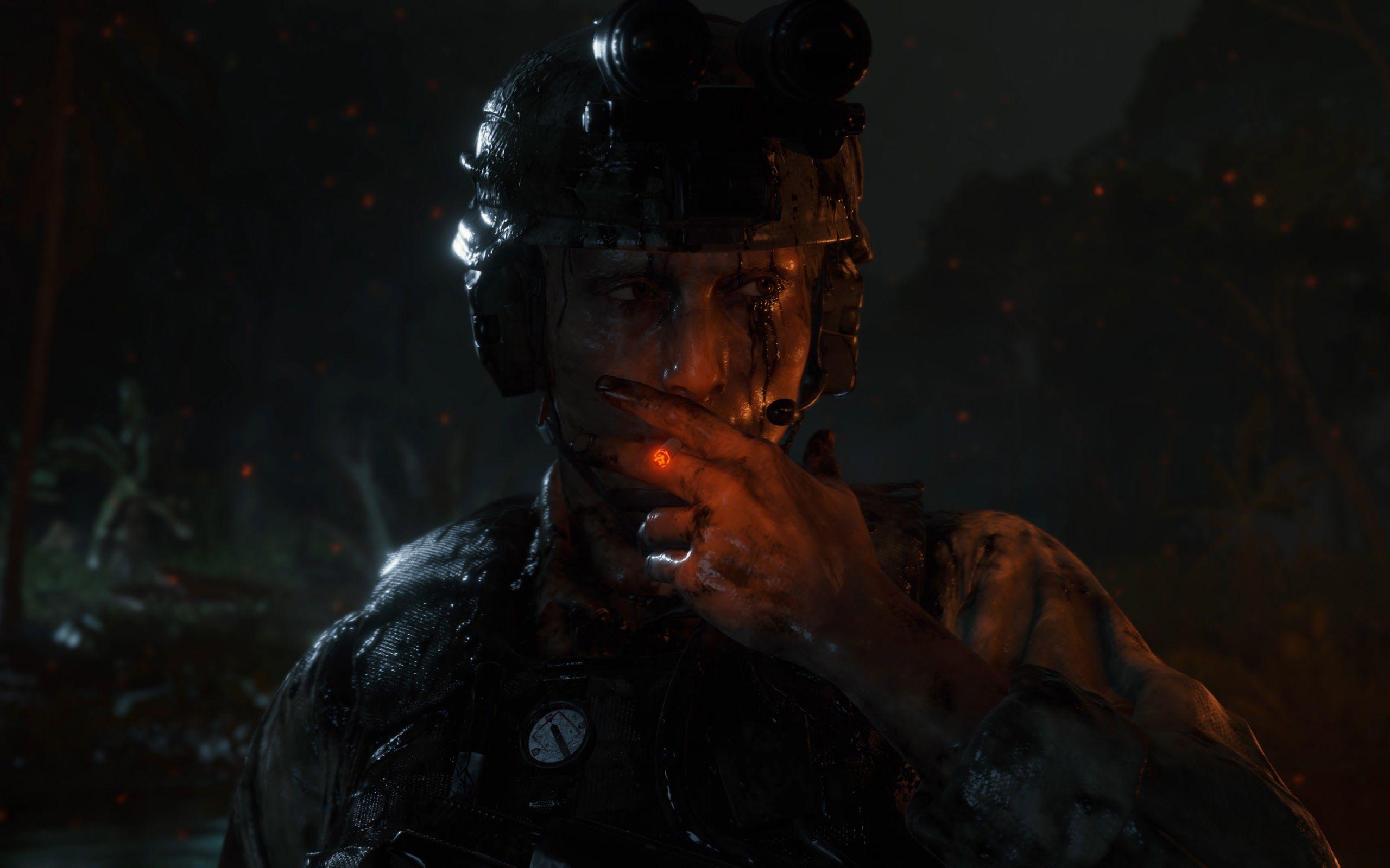 2560x1600 Death Stranding Cliff Smoking Mads Mikkelsen 4K Wallpaper