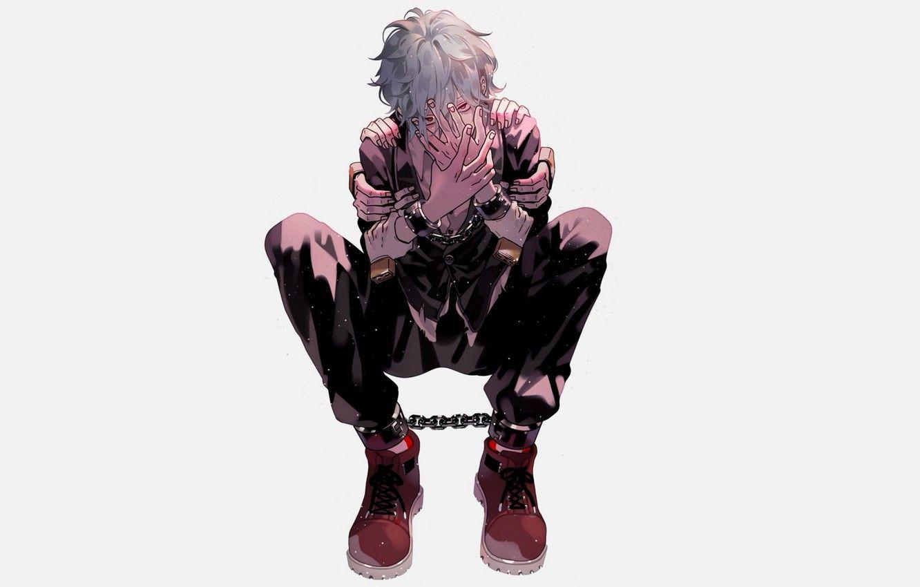1332x850 Wallpaper hands, guy, shackles, My hero Academy, My Hero Academia