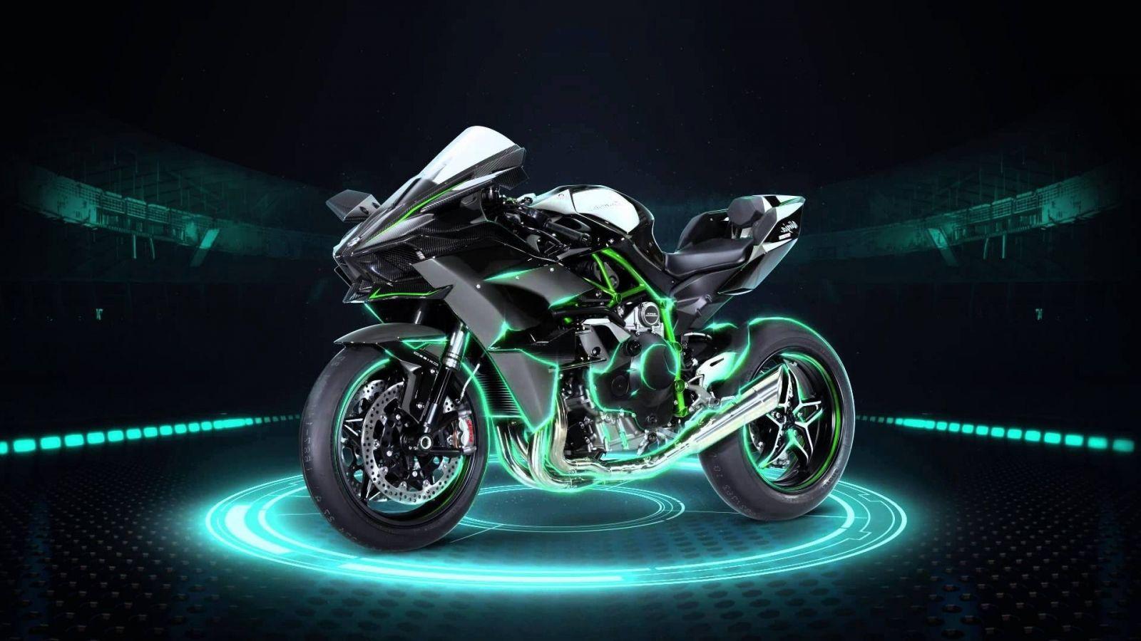 1600x900 Free download The Motorcycle on a Black Background wallpaper HD