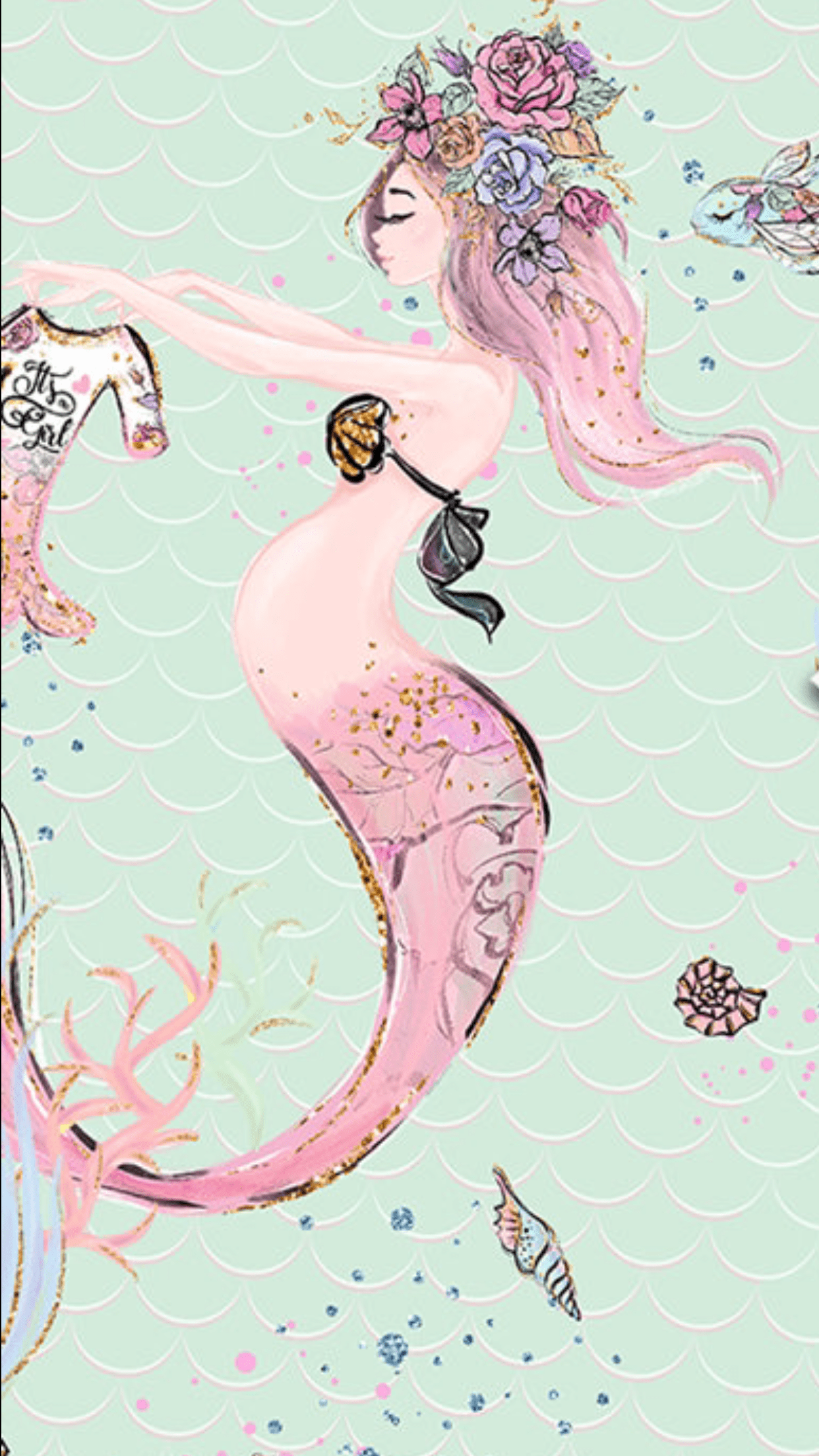 1242x2208 Under the S €A. Mermaid art, Mermaid